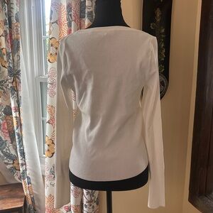 Madewell Fitted Cream Long Sleeve Blouse